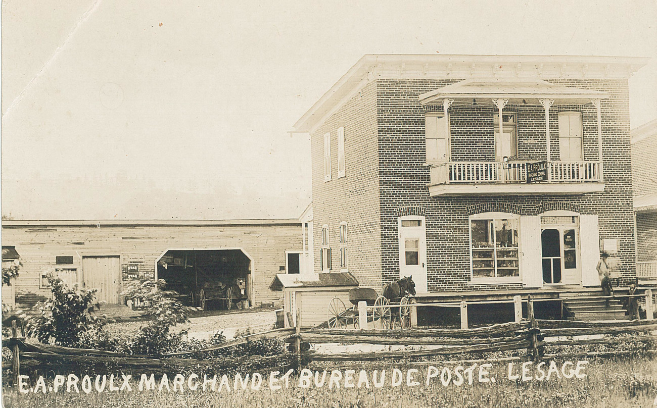 E. A. Proulx Marchand et bureau de poste, vers 1920 - Collection Sheldon Segal