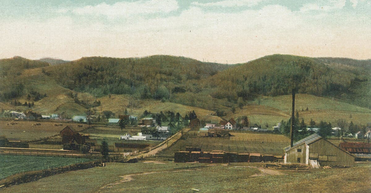 Vue générale du village de Shawbridge et rue de la Station vers 1910 - Collection Benoit Guérin