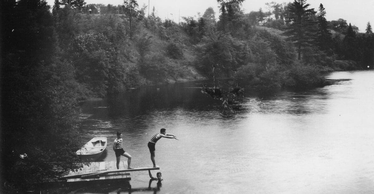 Baigneurs dans la rivière du Nord - Collection Richard Piché