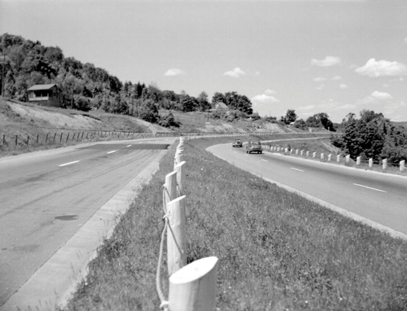 Nouvelle route nationale en 1947 - Courtoisie Alain Paquin